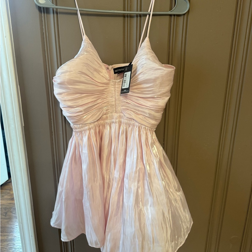PrettyLittleThing Light Pink Ruched Romper